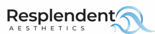 Resplendent Aesthetics logo with blue swoosh